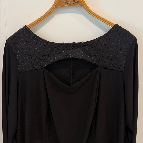 New Noir Black Long Sleeve Beaded Yoke Dress size 2X - Picture 5 of 10